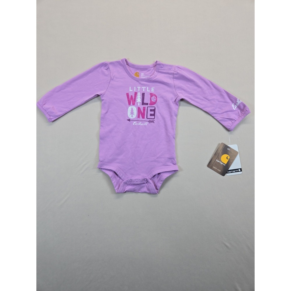 NEW WITH TAGS Purple Baby Girls 9 Month Carhartt Long sleeve Bodysuit